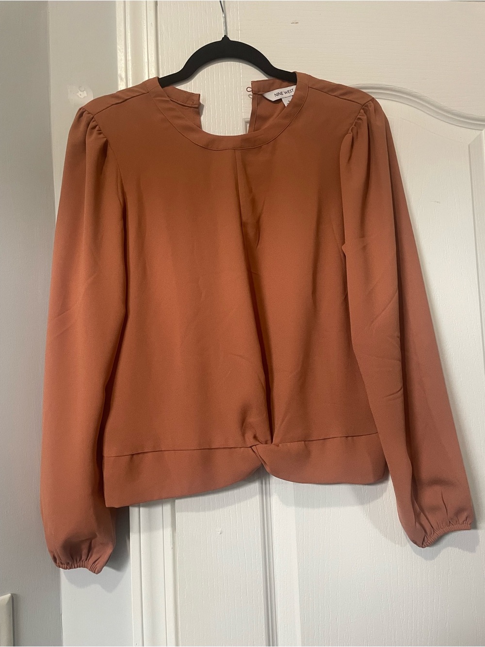 Nine West Women's Twist-Front Blouse - Terracotta